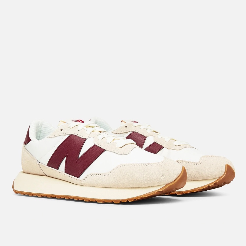 New Balance 237 Moonbeam / Burgundy Retro Running Shoes / Sneakers - Picture 9 of 12